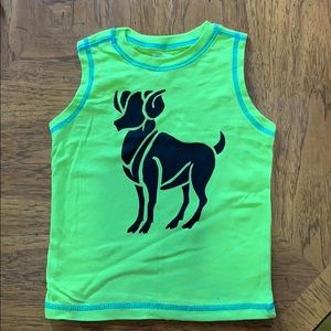 Screen printed bighorn sheep boys tank top, 2T/4T